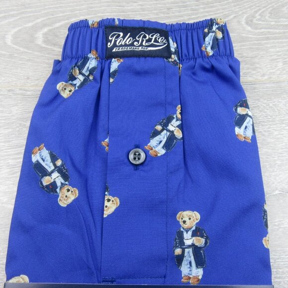 Polo Ralph Lauren Bear Boxer Briefs Mens Size Medium Royal Blue NEW - Picture 4 of 11
